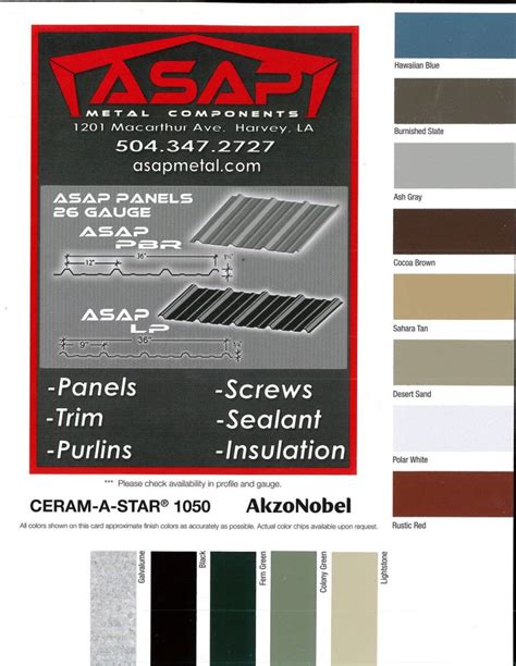 asap sheet metal|metal roofing suppliers louisiana.